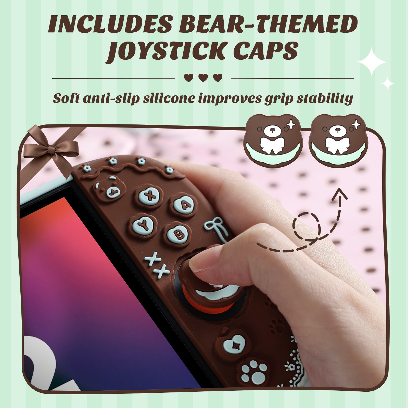 IINE Mint Chocolate Bear Case for Switch 2