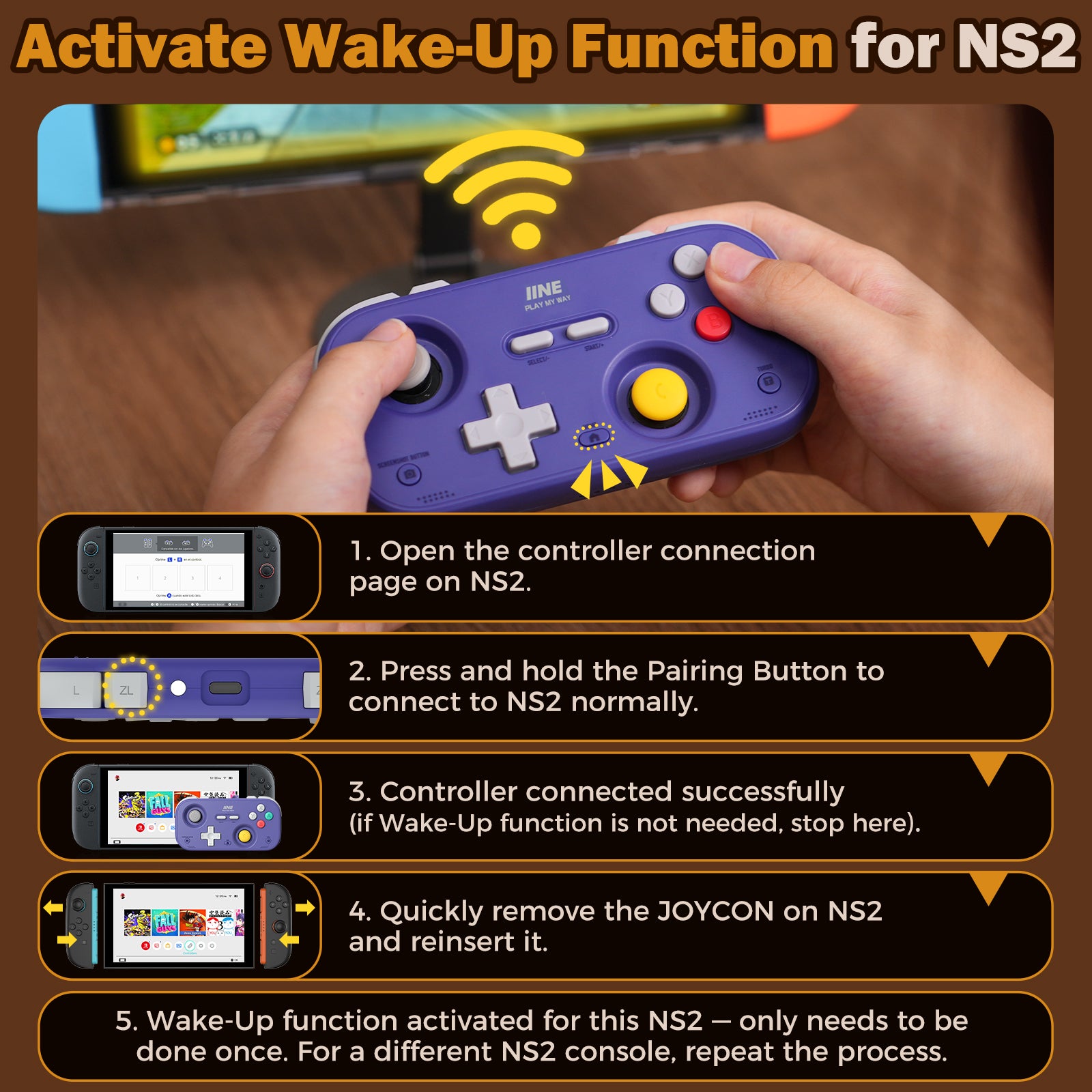IINE Retro Pocket Chronos Game Controller – Nintendo Layout / Xbox Layout