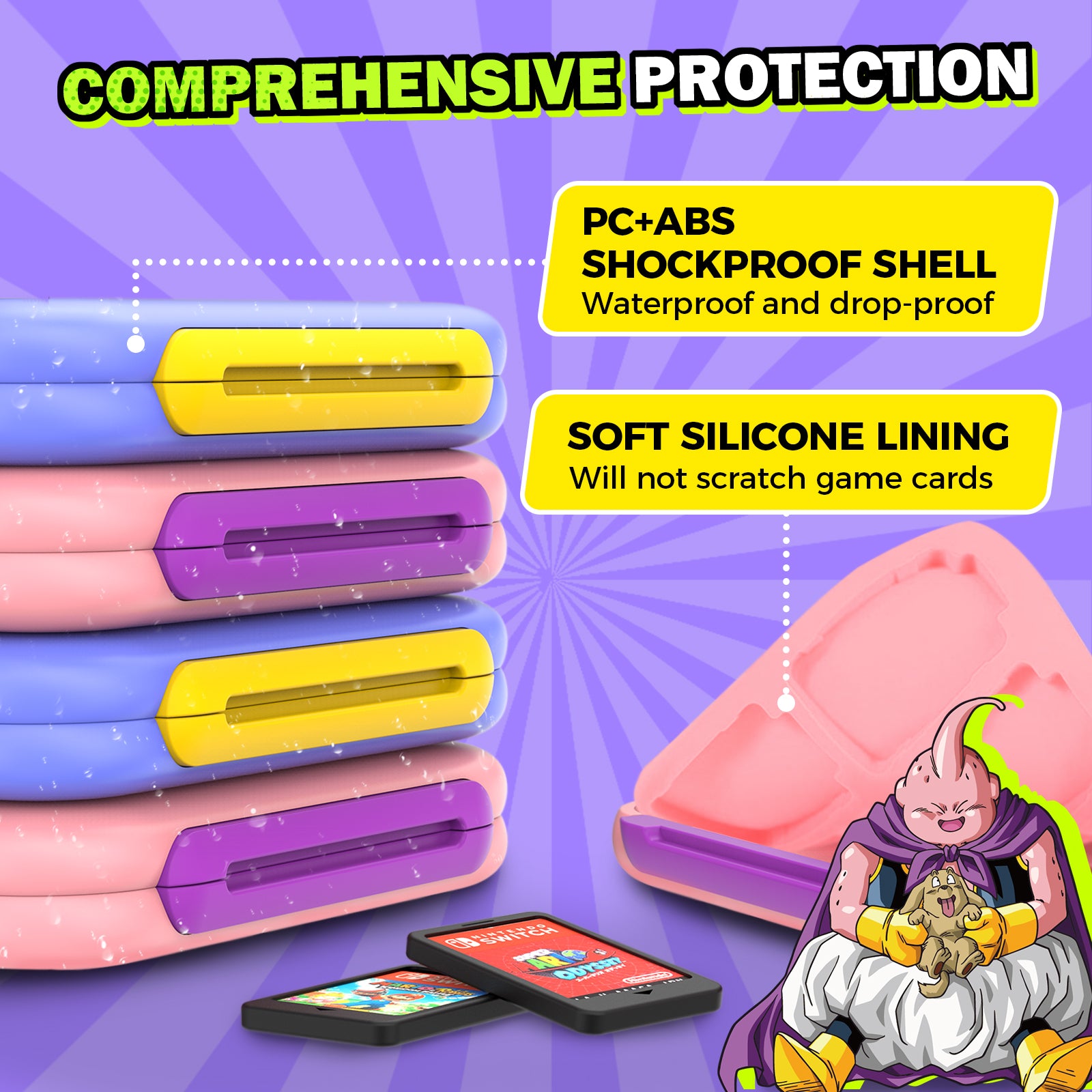 IINE Dragon Ball Cassette Box 12 Card Case Compatible Nintendo Switch Game Cards