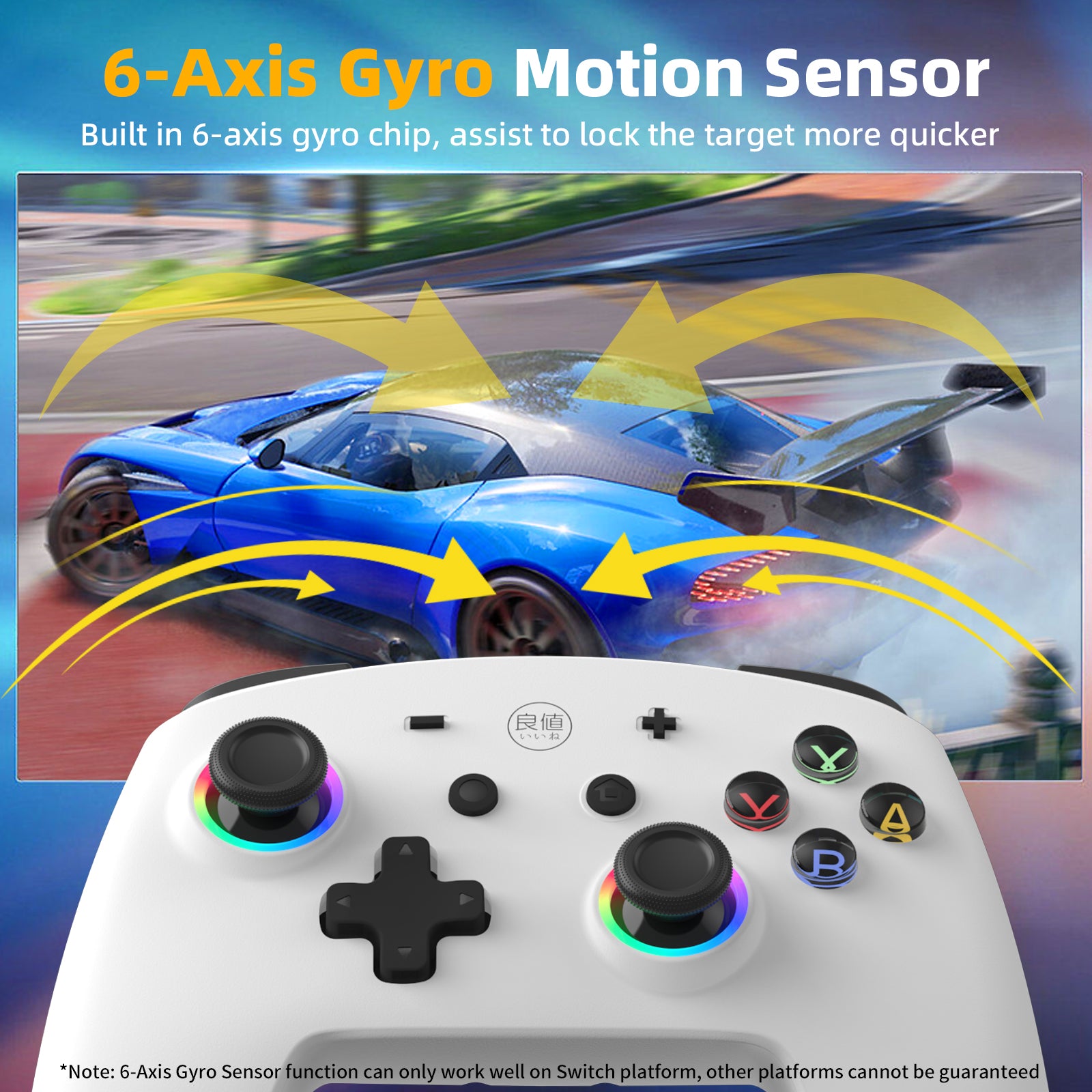 IINE Wireless Controller White Macro Programming Pro Controller Compatible Nintendo Switch/OLED PC Steam Steamdeck