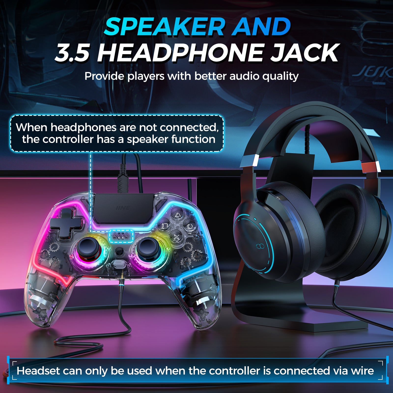 IINE Bastet Wireless Transparent Controller for PS4/Switch/PC/Android/iOs