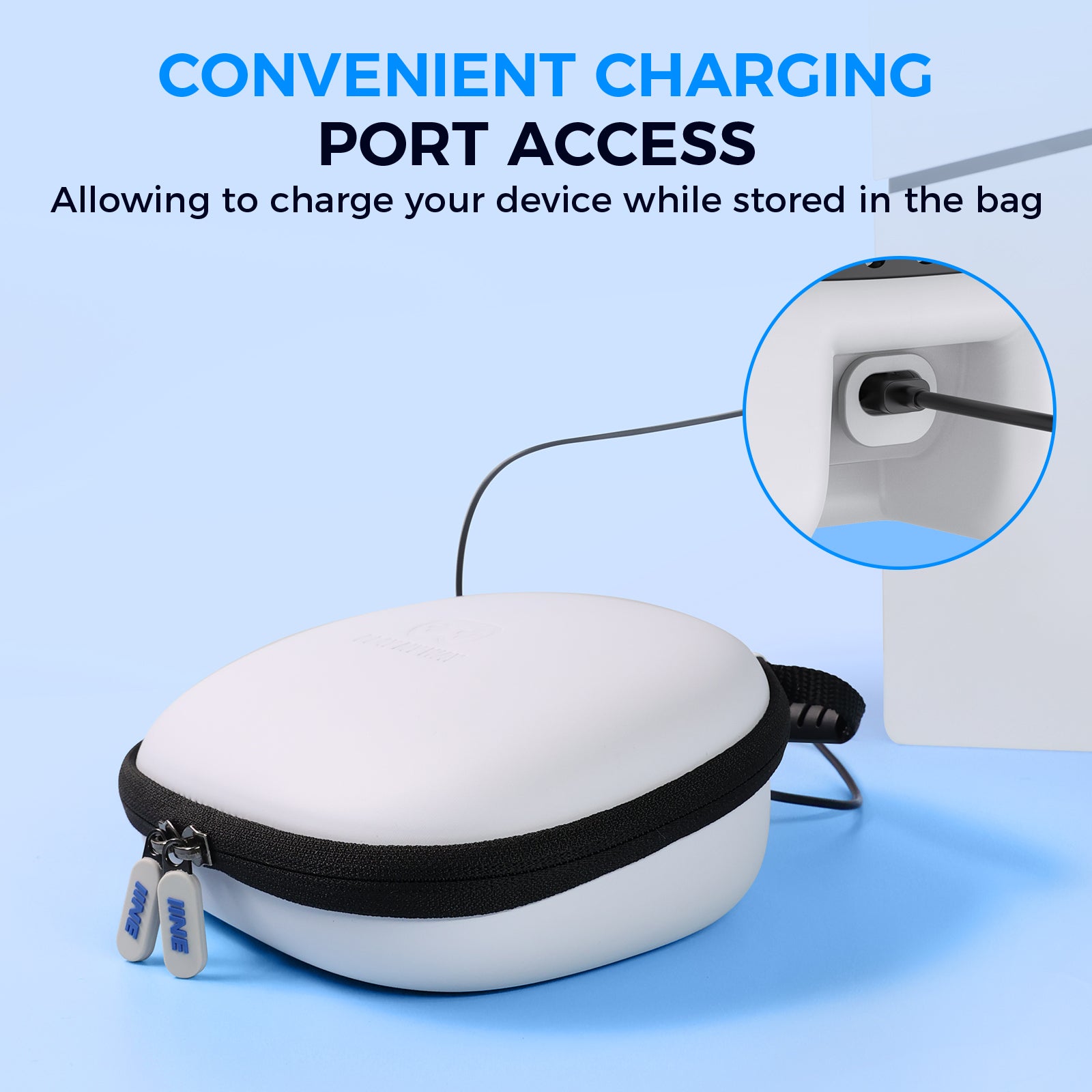 IINE White Storage Bag for PS5 Controller