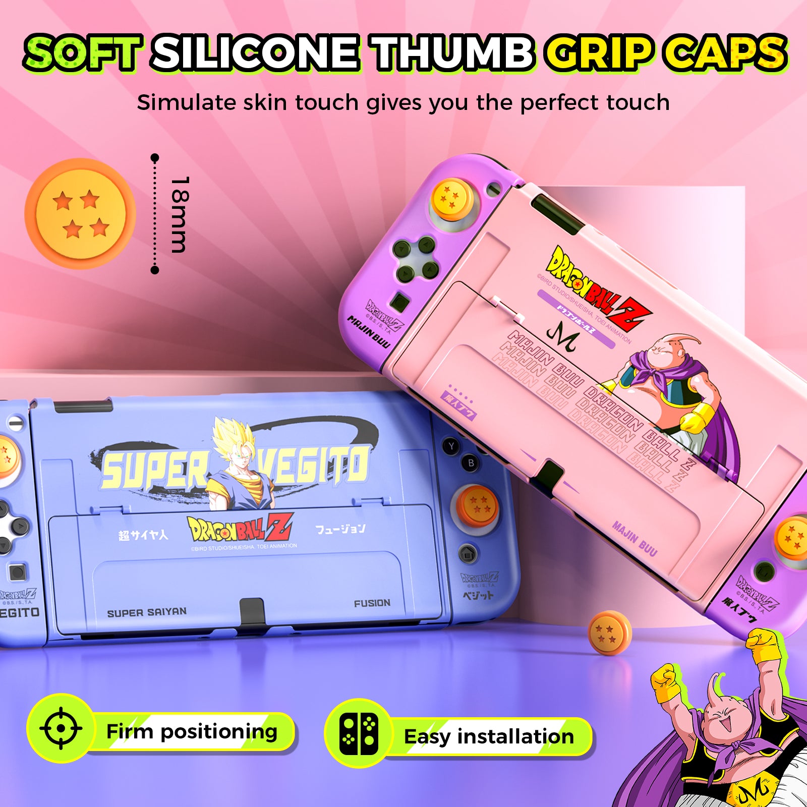 IINE DragonBall Vegito & Majin Protective Case Cover OLED Console for Nintendo Switch OLED