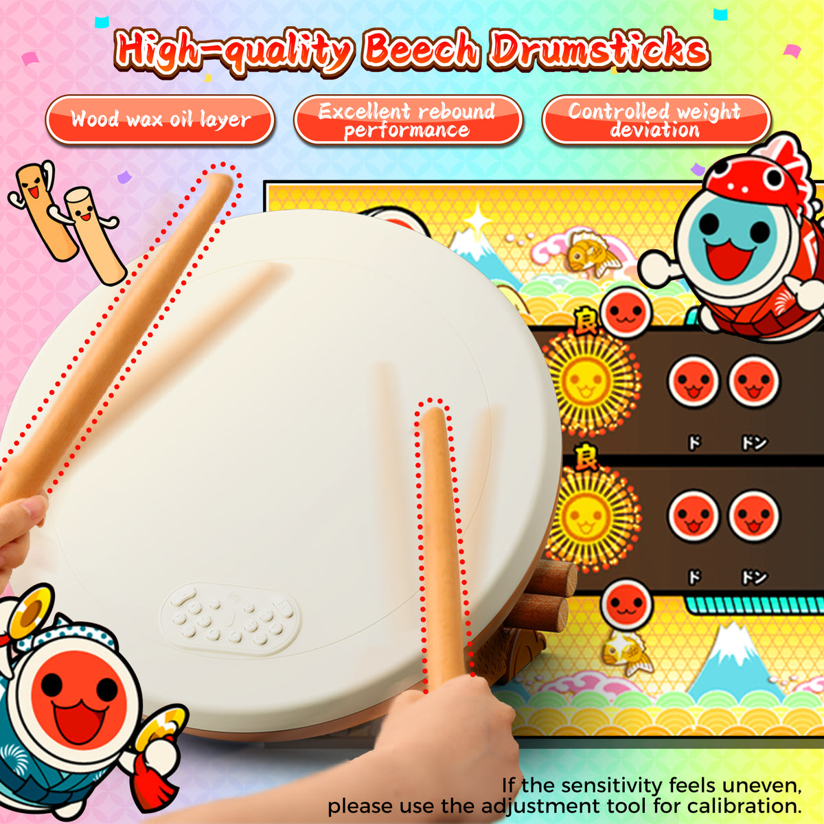 IINE Professional Taiko Drum Controller Pro max Compatible With Nintendo Switch/PS4/PS5/PC