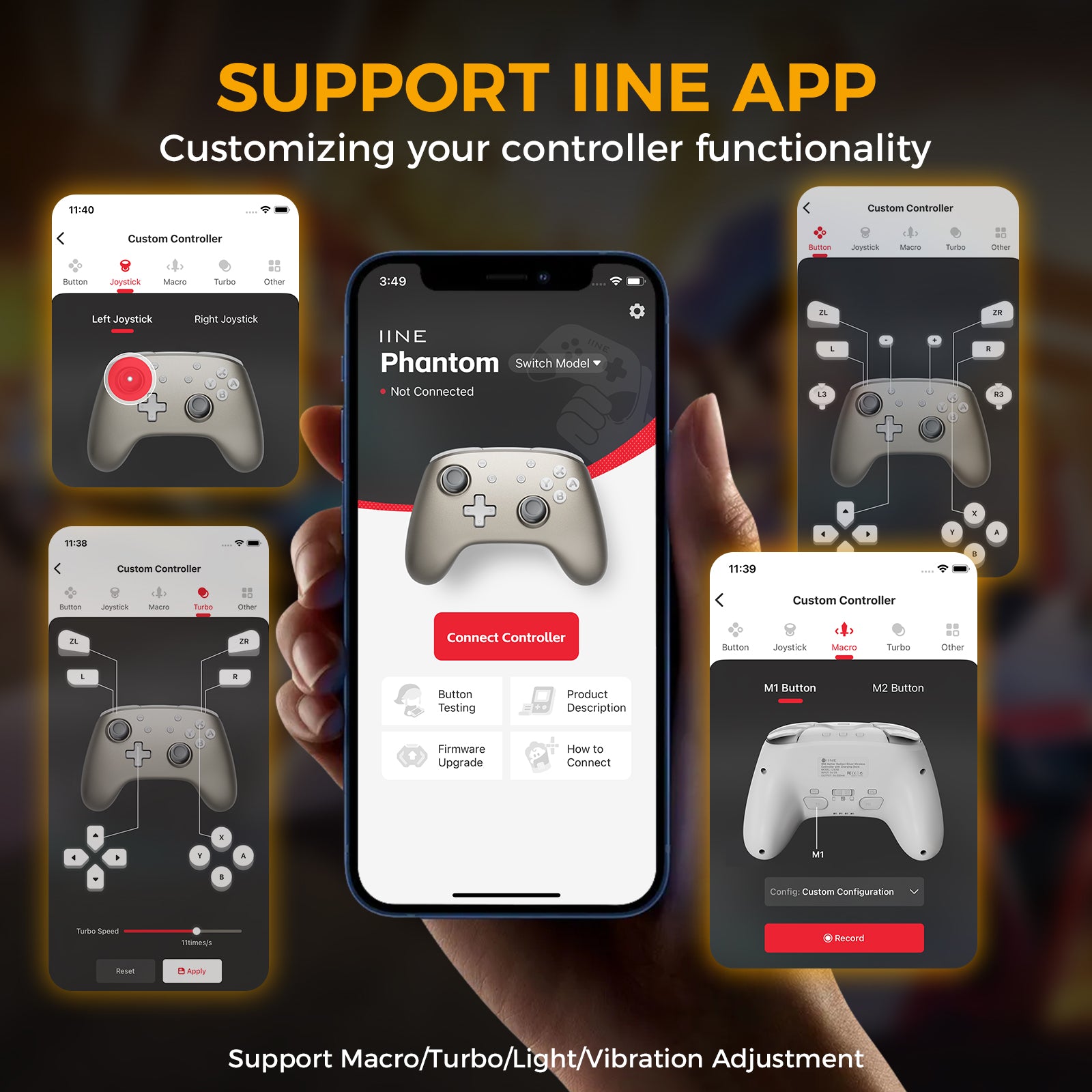 IINE Helios Gilded Silver Wireless Controller with Charging Dock