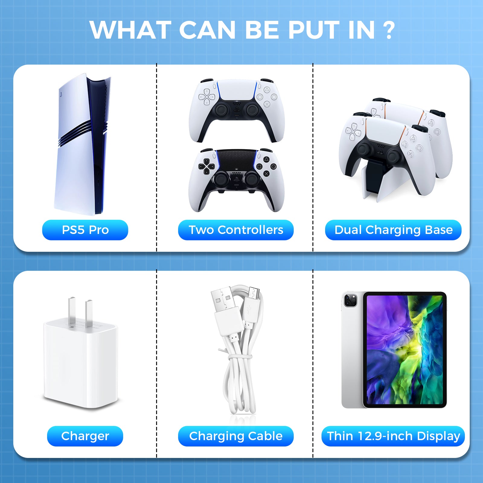 IINE CARRYING STORAGE BAG FOR PS5 PRO / Waterproof & Dustproof & Full Protection & Large Capacity & Practical & Convenient