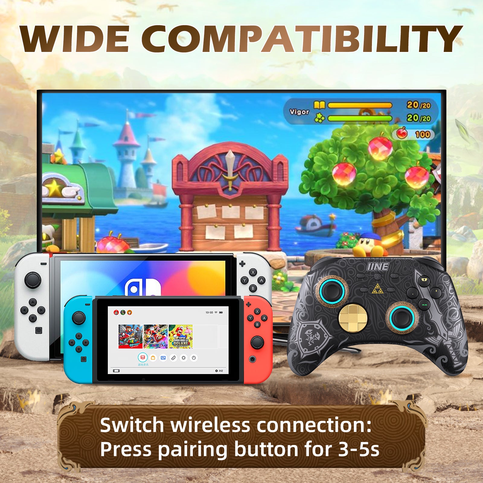 IINE Ares Zelda Wireless Pro Controller