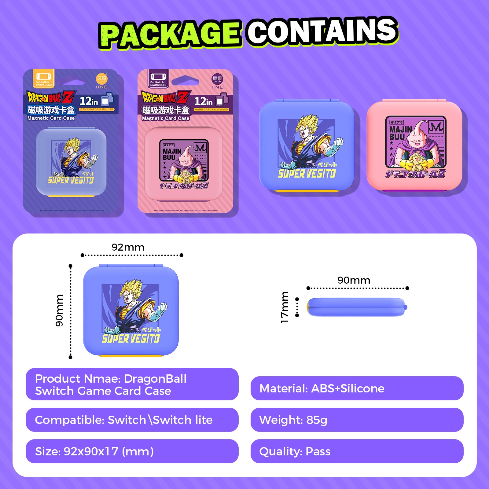 IINE Dragon Ball Cassette Box 12 Card Case Compatible Nintendo Switch Game Cards