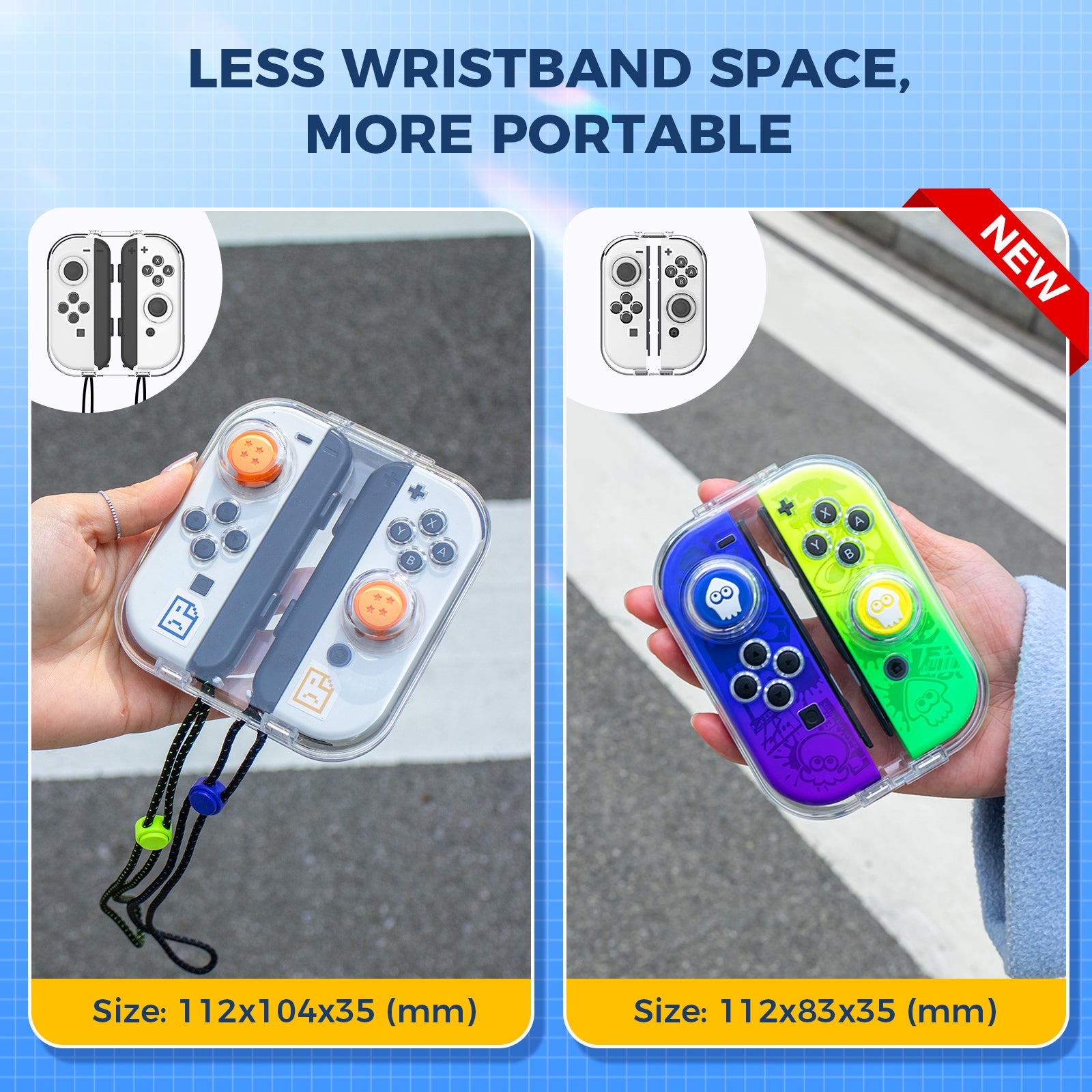 IINE Miniature PC Transparent Joycon Storage Case for Nintendo