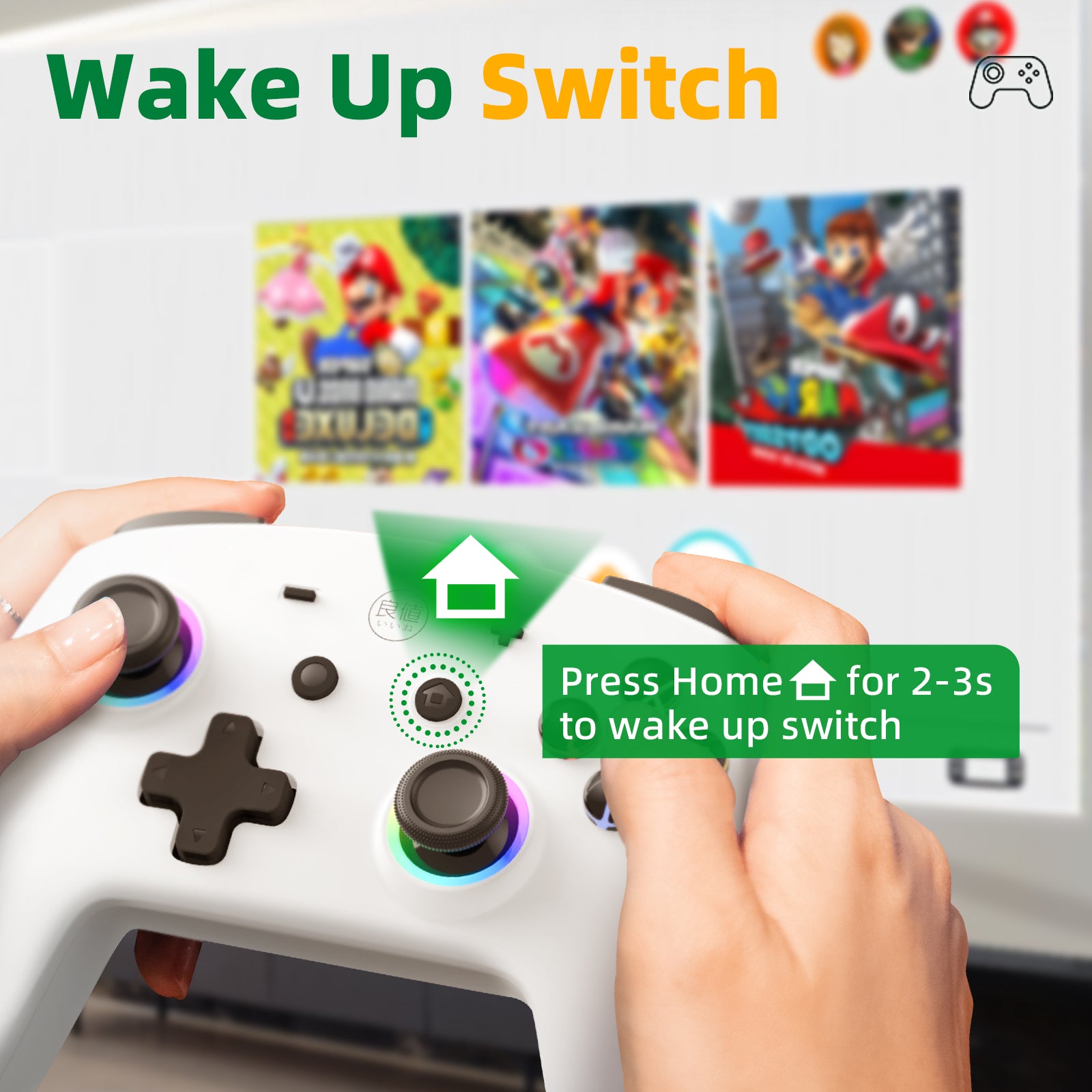 IINE Wireless Controller White Macro Programming Pro Controller Compatible Nintendo Switch/OLED PC Steam Steamdeck