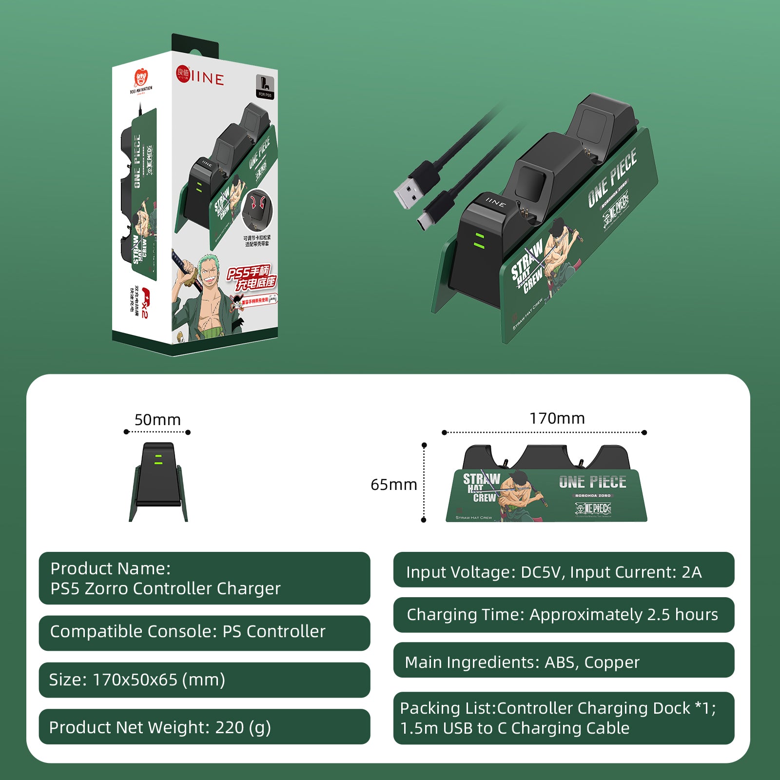 IINE PS5 Cartoon Controller Charging Base Dual Controller Charging