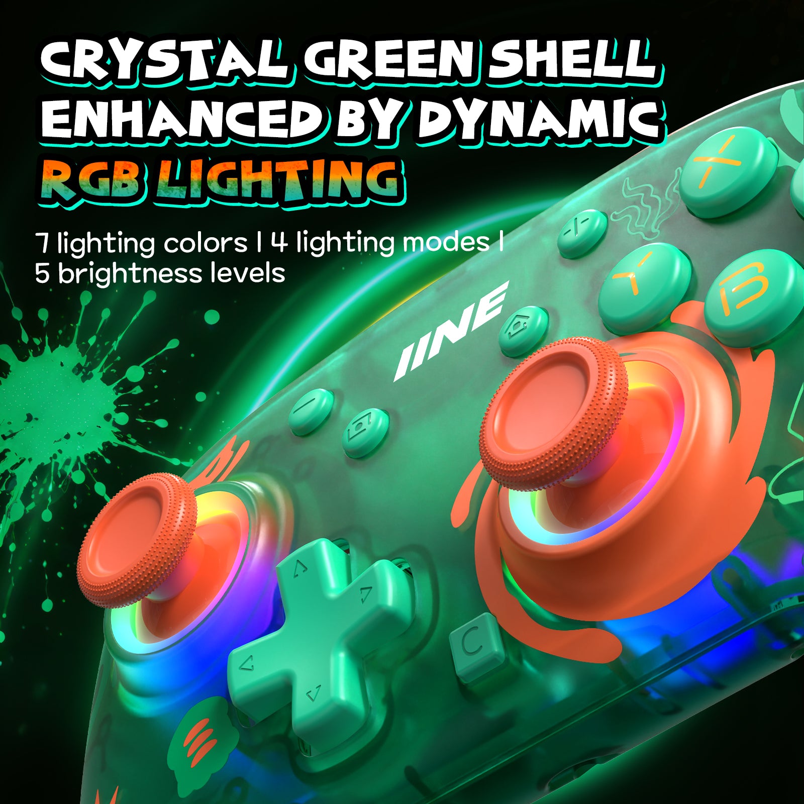 IINE Color Strike Protective Case for Switch 2 Atomic Green