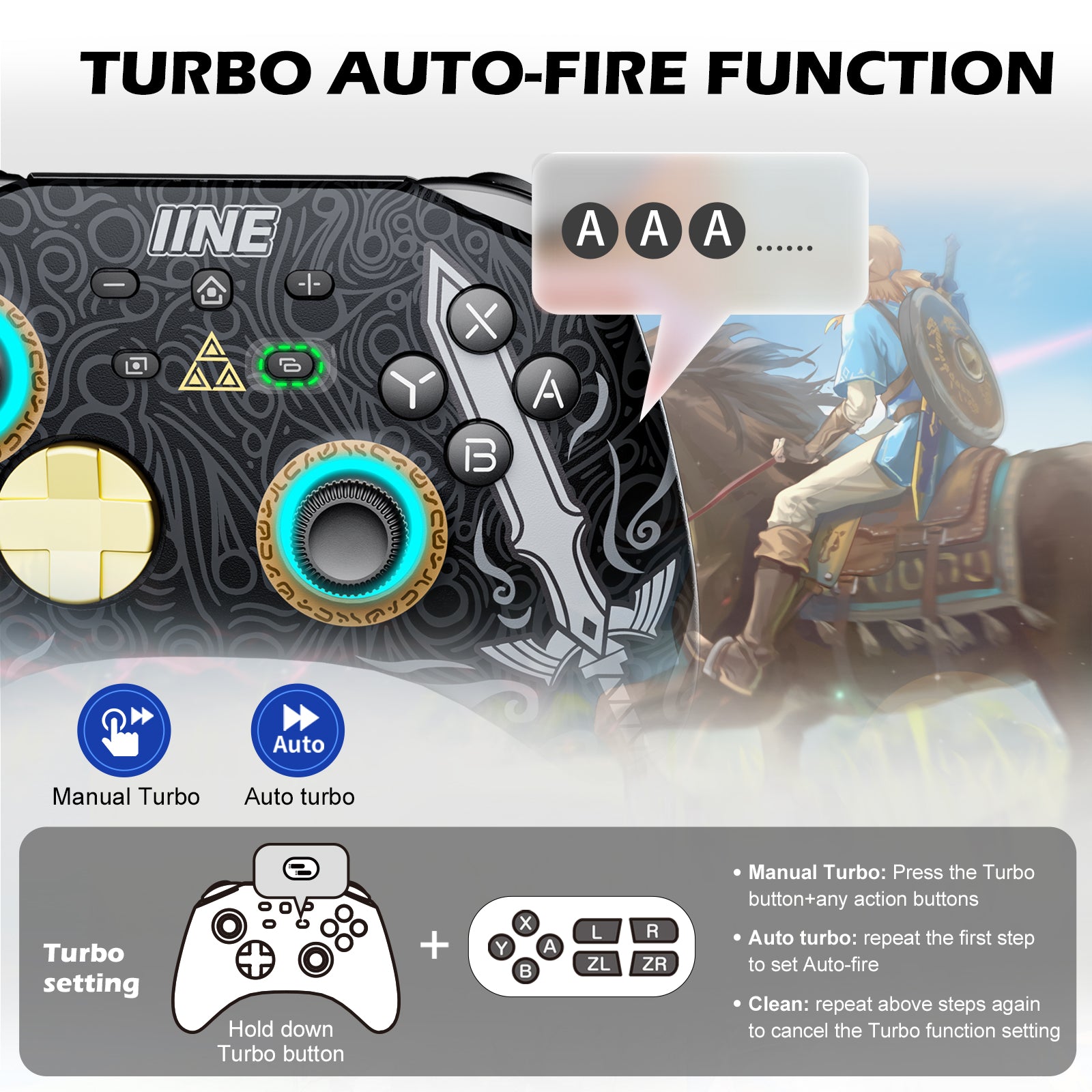 IINE Zelda Triforce Designs Game Accessories for Nintendo Switch