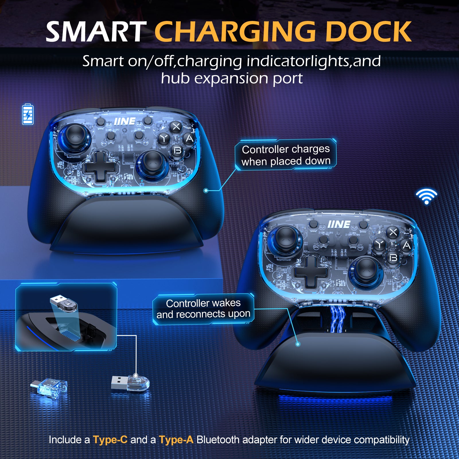 INE Phantom controller with charging Dock