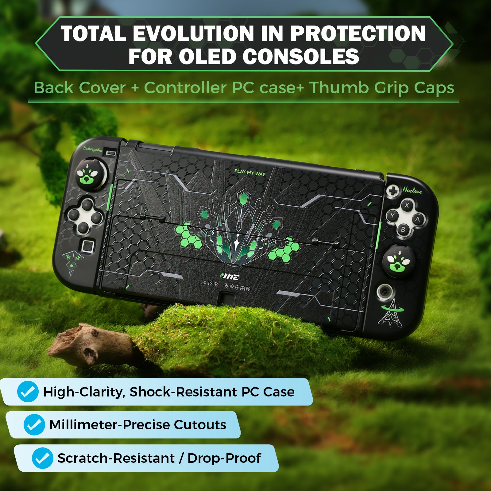 IINE Jormungandr Series for NS OLED/NS / Storage Bag & PC Protection Case & Thumb Grips