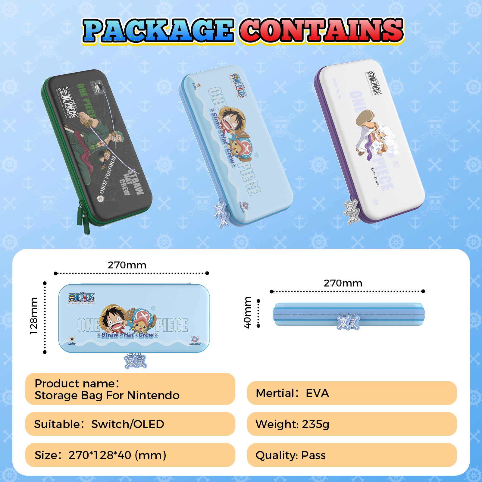 IINE Cartoon EVA Storage Bag Console Carry Case for Nintendo Switch/OLED