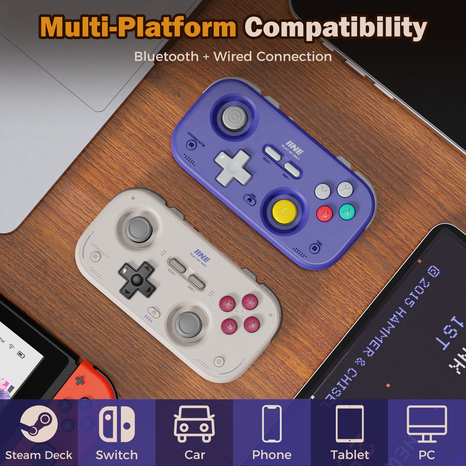 IINE Retro Pocket Chronos Game Controller – Nintendo Layout / Xbox Layout