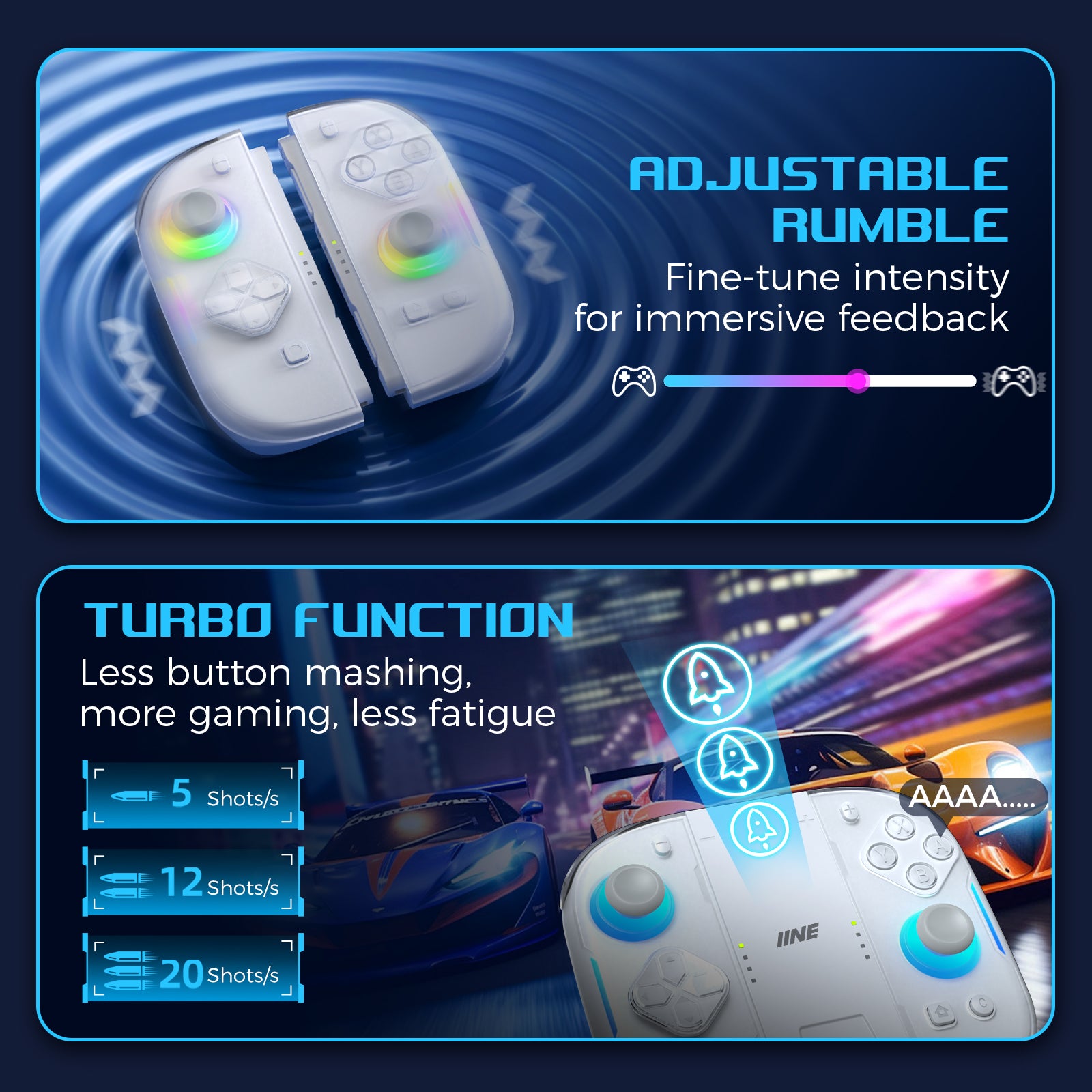 IINE Twin Lumina Wireless Joypad for Switch 2