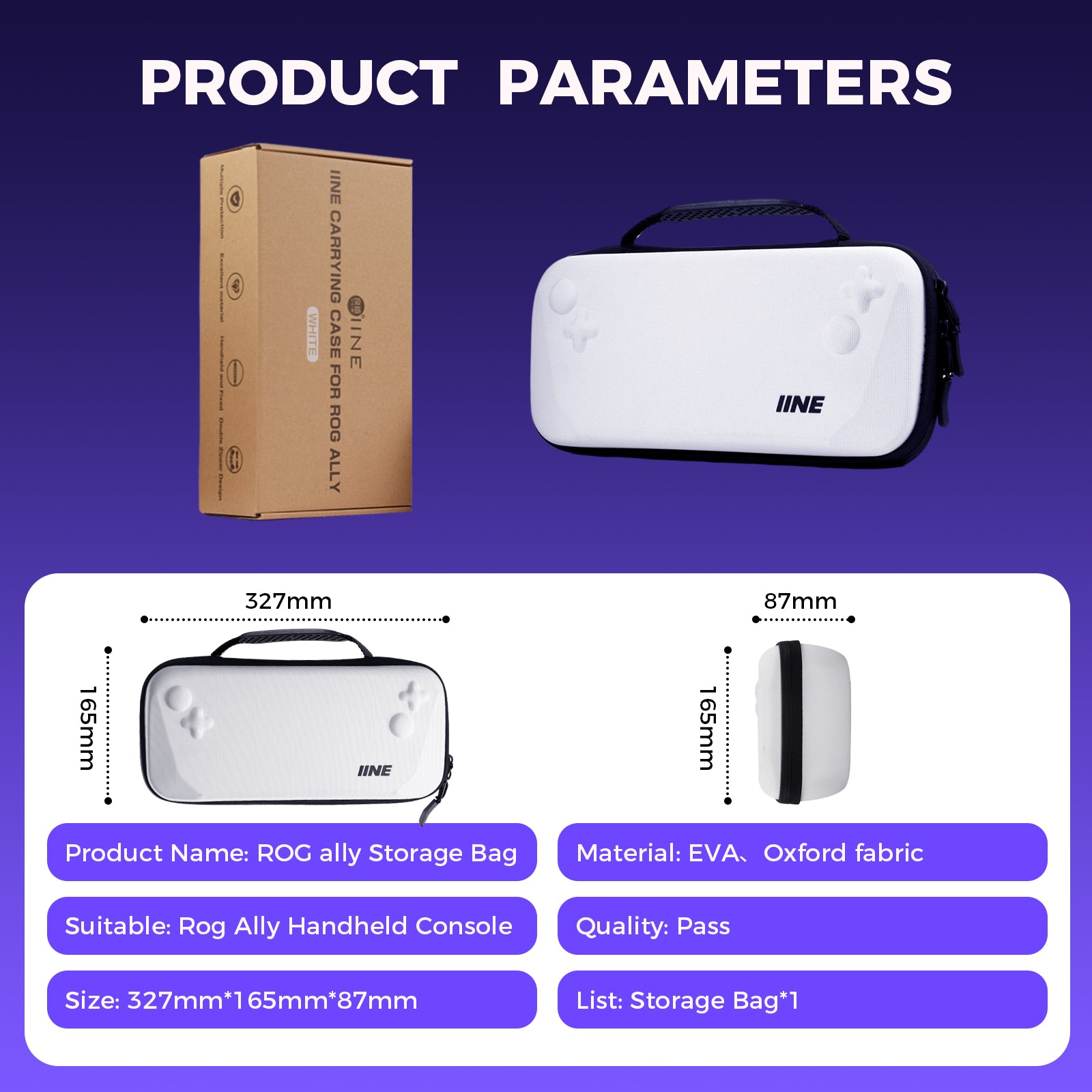 IINE ROG Ally Storage Bag Compitable with ROG Ally Gaming Handheld and accessories