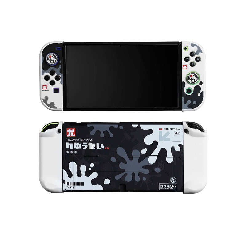 IINE Ink Splash Black White Case Set for Switch OLED