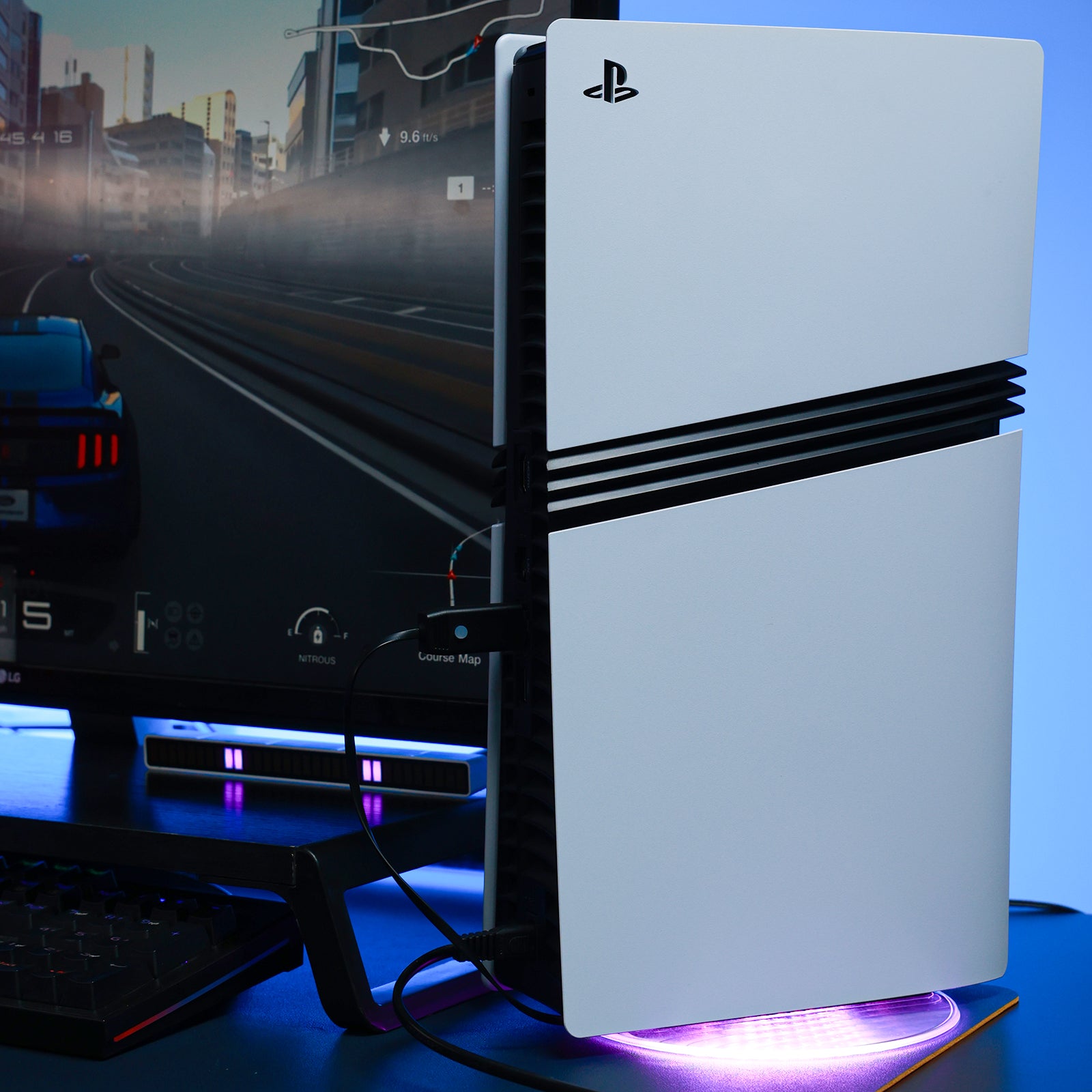 IINE RGB Vertical Stand for PS5 Pro & PS5 & PS5 Slim Disc & Digital