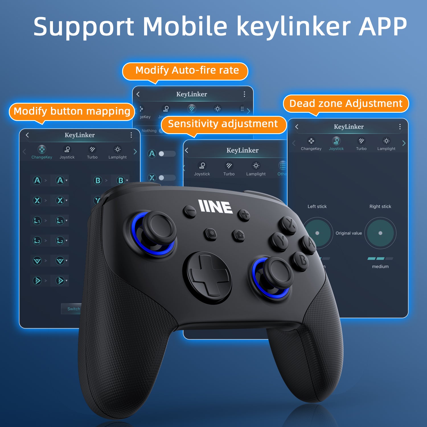 IINE Falcon Black Wireless Controller Compatible With Nintendo Switch/OLED/Lite