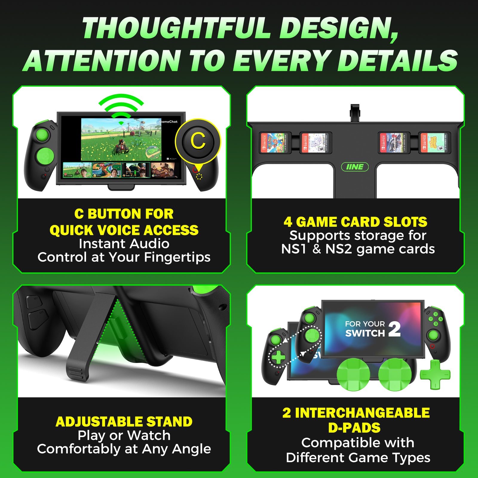 IINE One-piece Gaming Controller for Switch 2