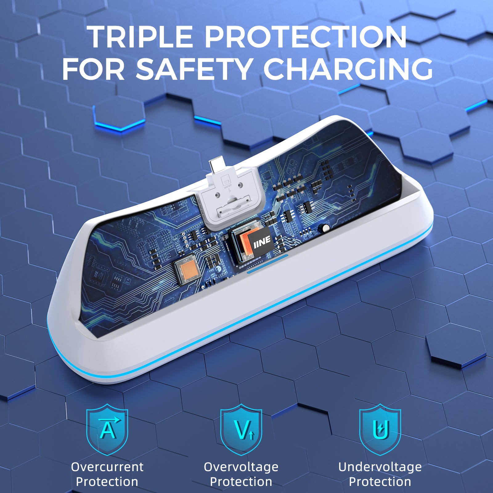 IINE PlayStation Portal magnetic charging dock with overcurrent, overvoltage and undervoltage protection
