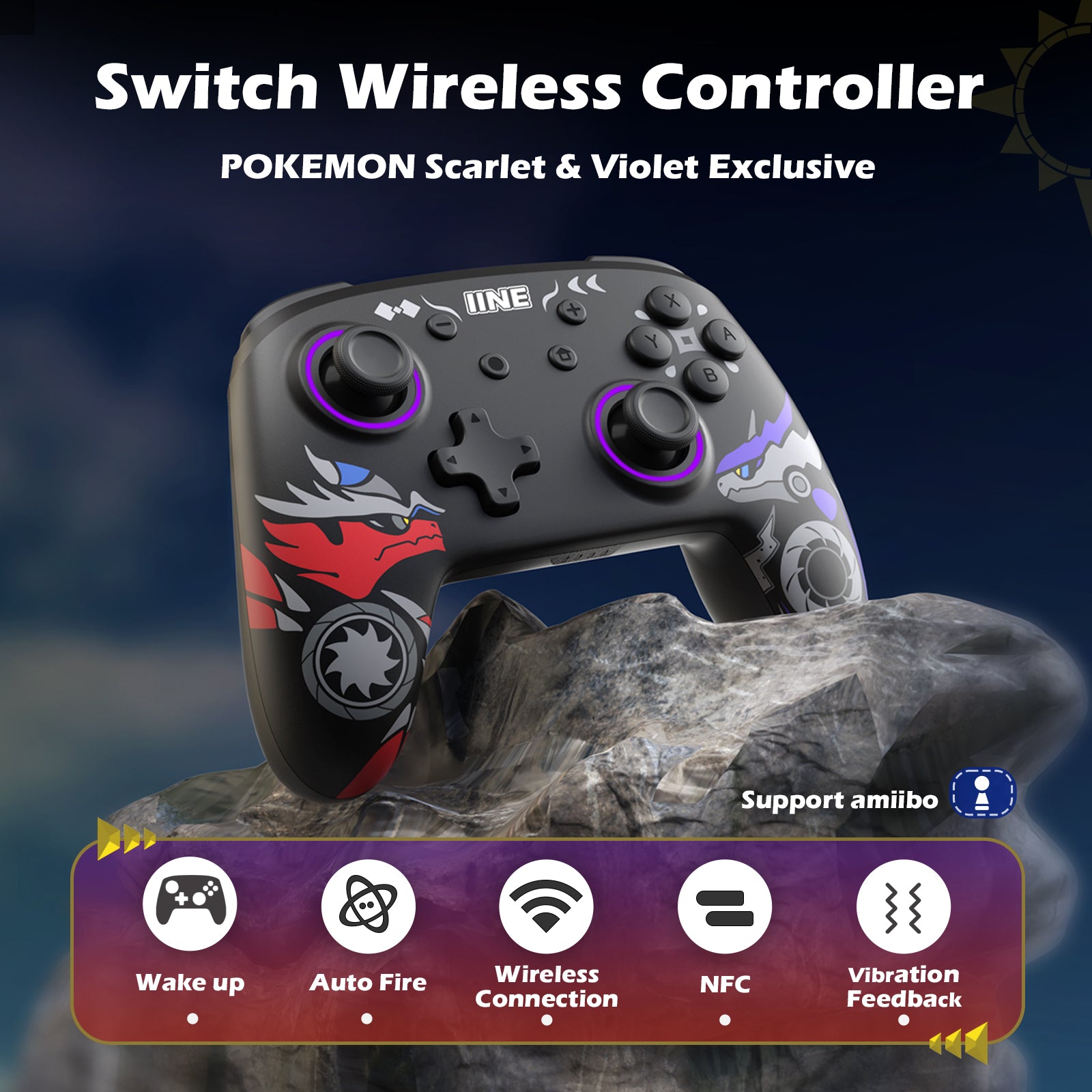IINE Nintendo Switch Pokemon Scarlet & Violet Wireless Controller