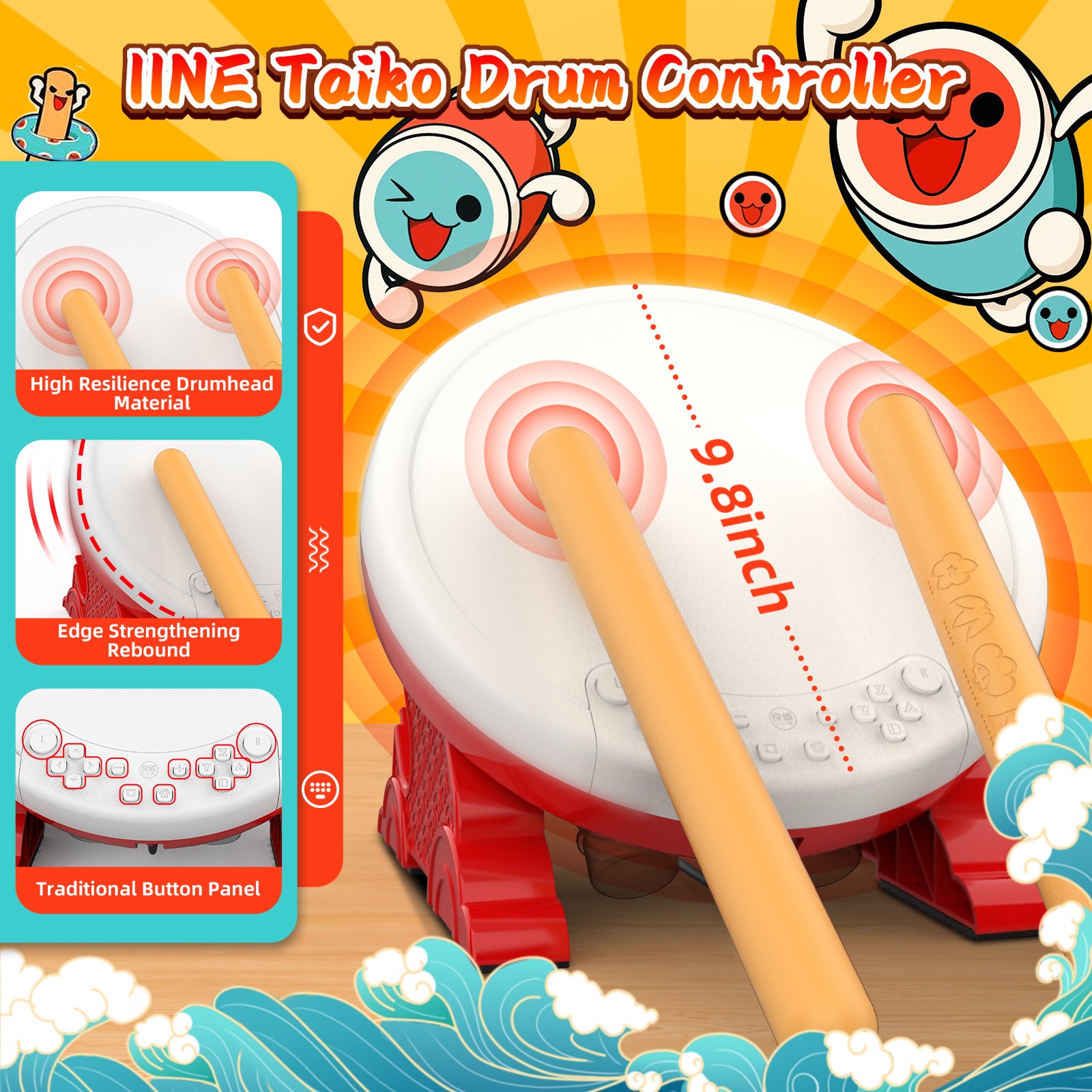 IINE Nintendo Switch Taiko Drum Master