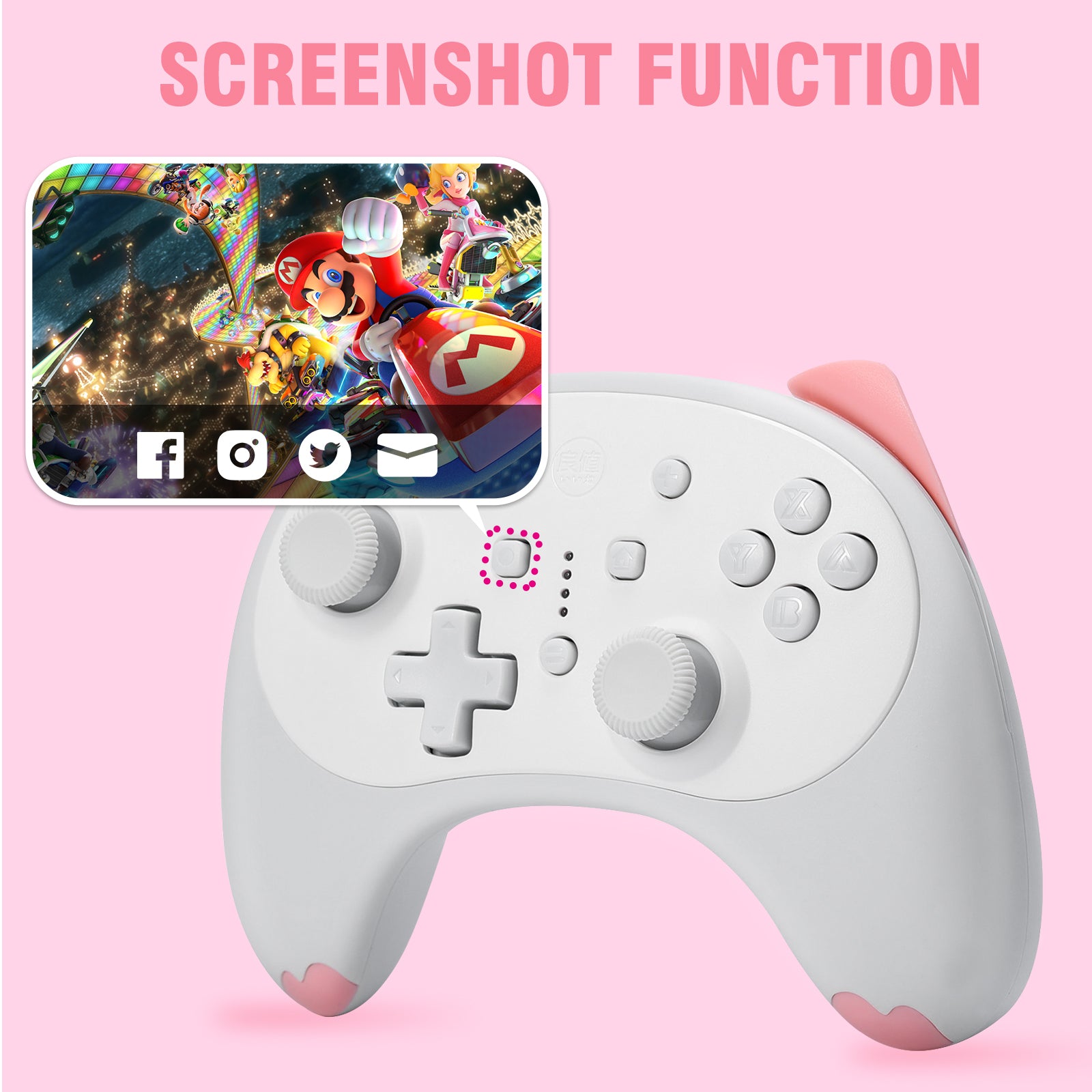 IINE Nintendo Switch Pink Kitten Wireless Controller