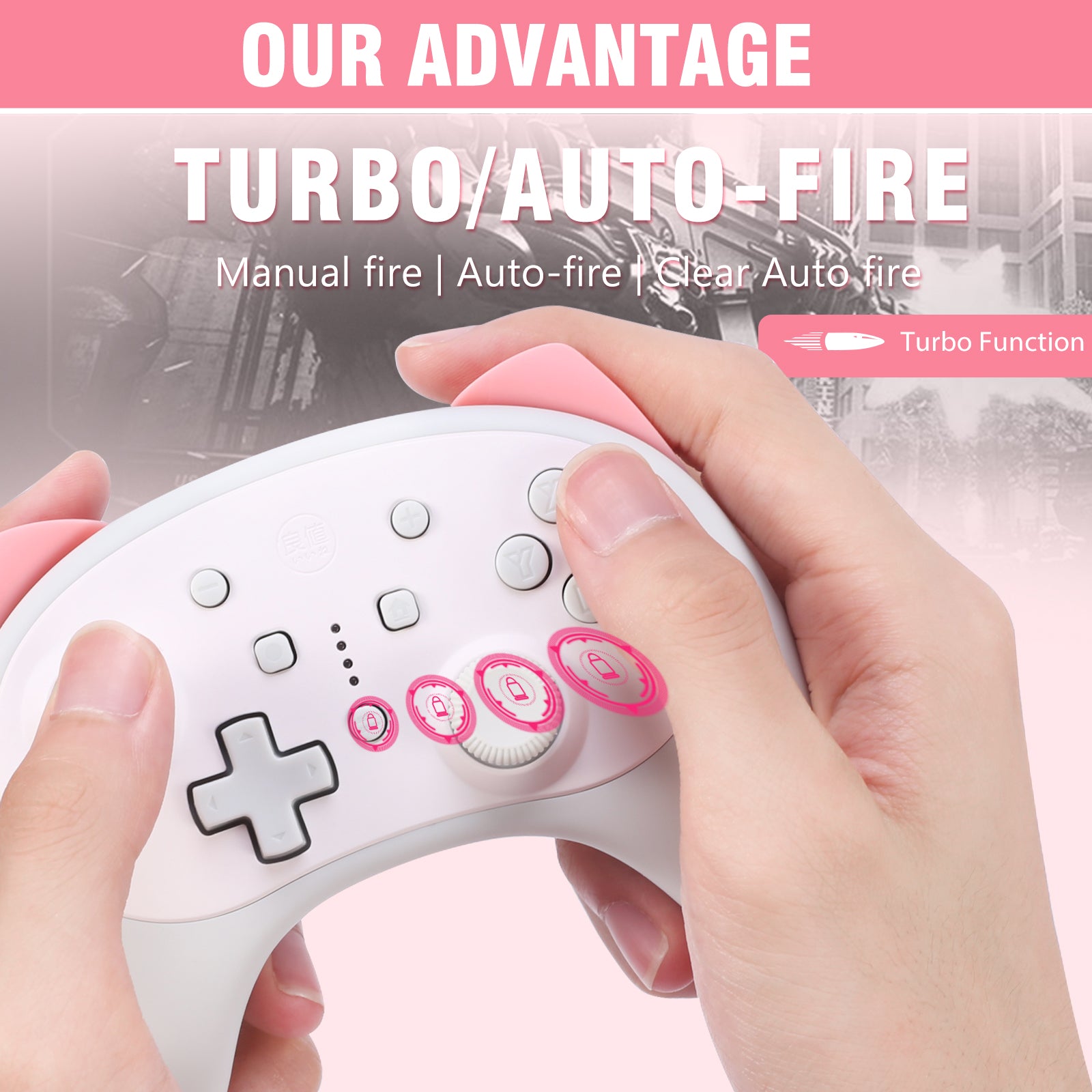 IINE Nintendo Switch Pink Kitten Wireless Controller