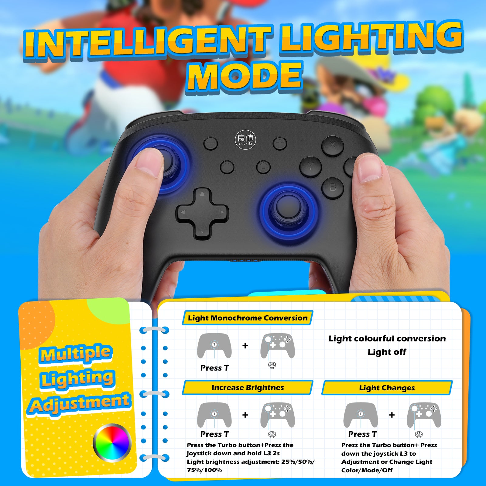 IINE Nintendo Switch Samurai Black Controller