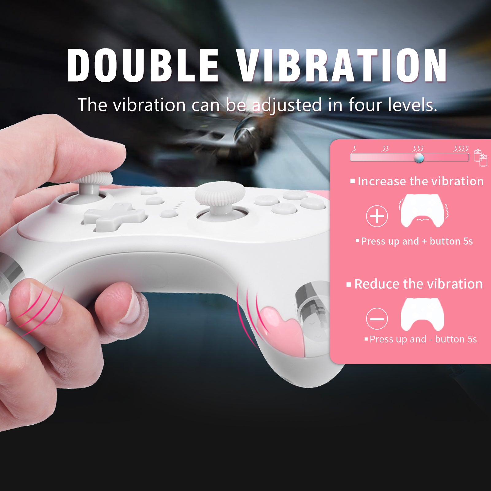 IINE Nintendo Switch Pink Kitten Wireless Controller