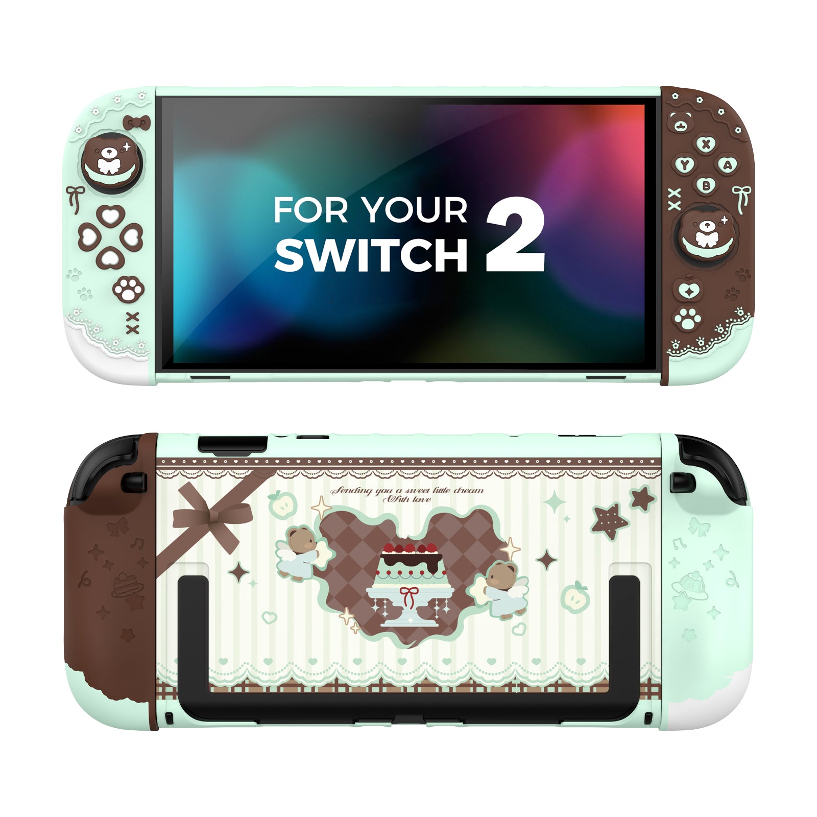 IINE Mint Chocolate Bear Case for Switch 2