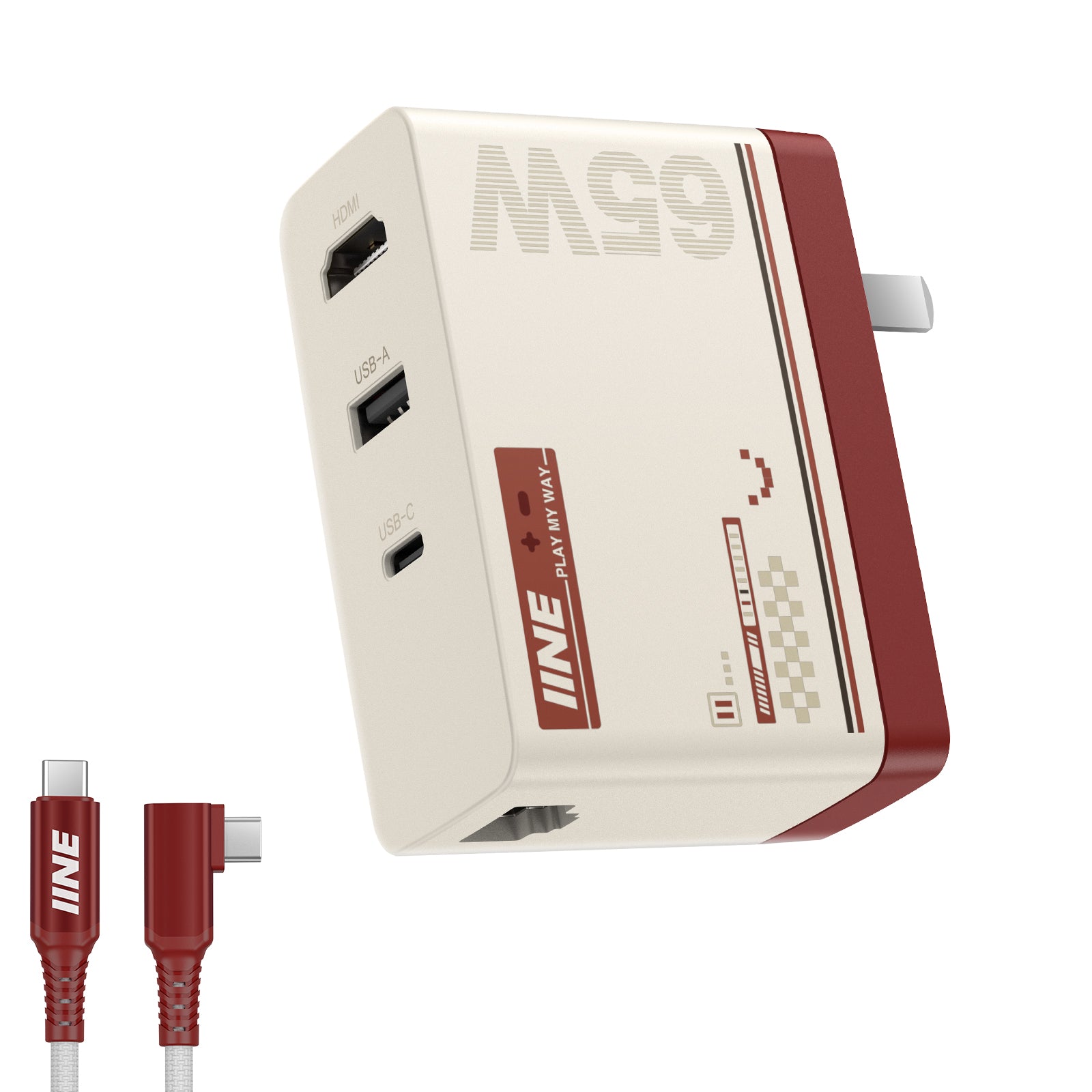 IINE 65W Gallium Nitride HDMI Video Converter with Ethernet Port