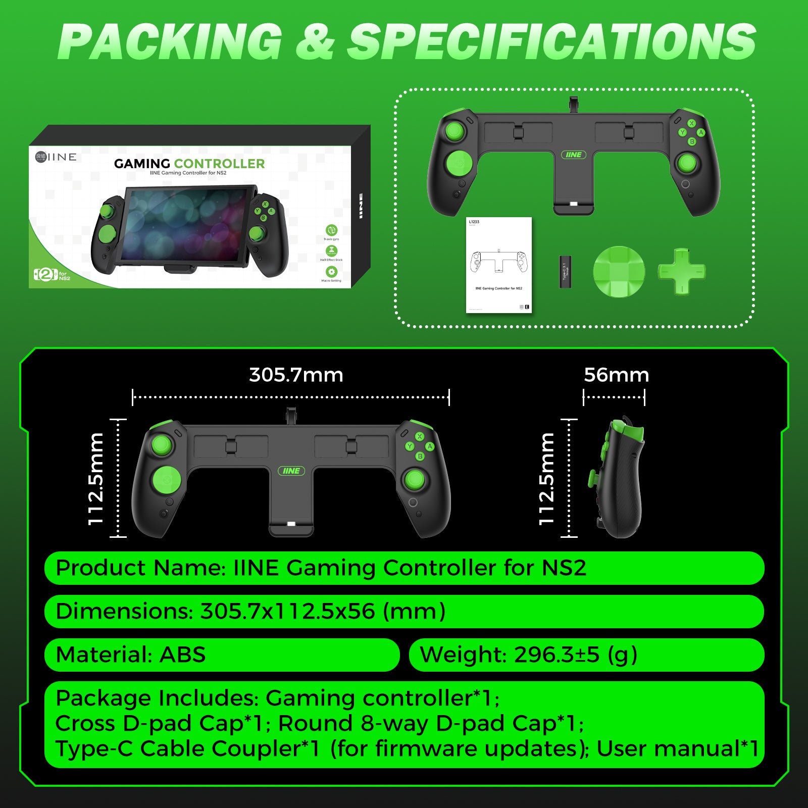 IINE One-piece Gaming Controller for Switch 2