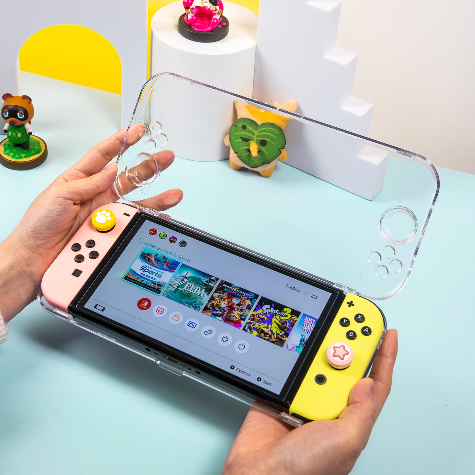 IINE Transparent PC Storage Case for Switch Oled