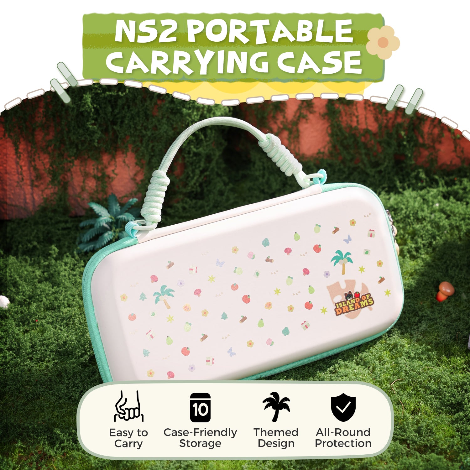 Island Dream Themed Accessories Series for Switch2/Switch1 – Cozy Protective Case, Carrying Case, Controller