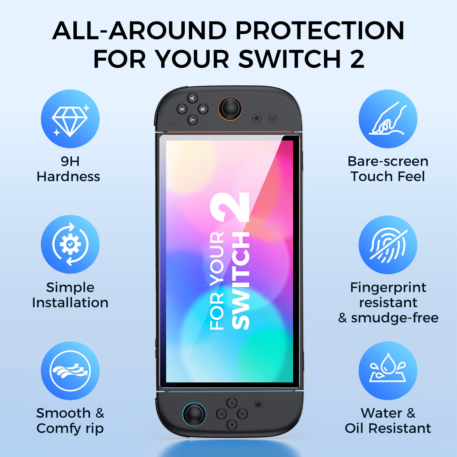 IINE Tempered Glass Screen Protector for Switch 2