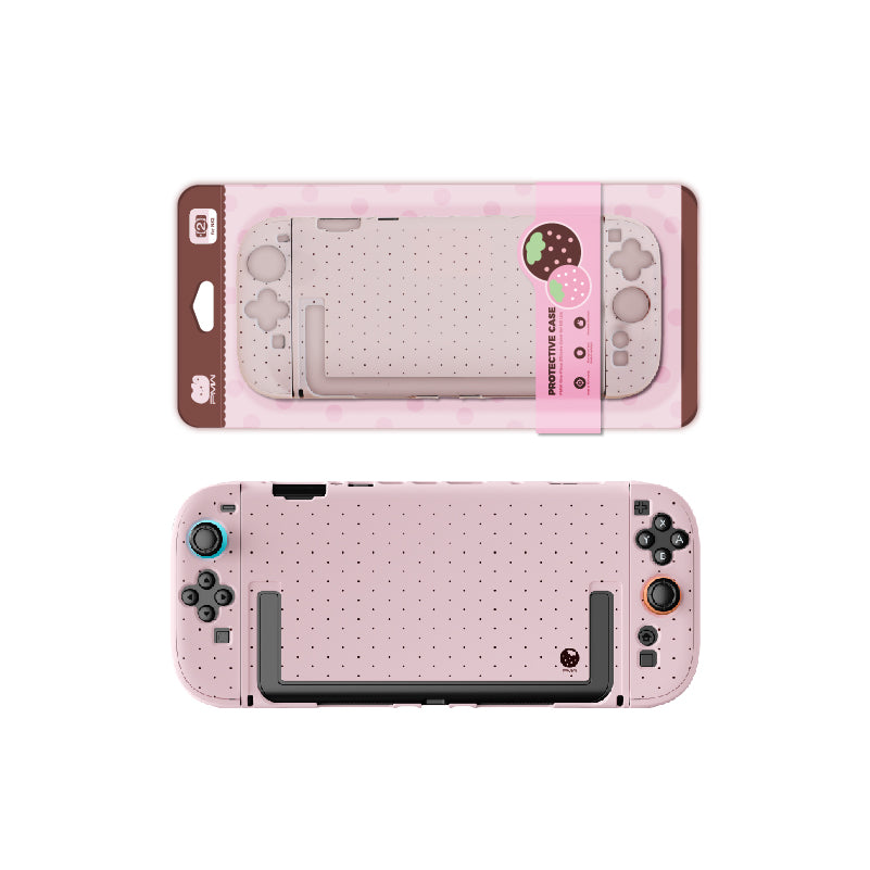 IINE Switch 2 retro Polka Dot Protective Case & Button Sticker Set