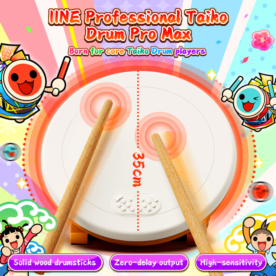 IINE Professional Taiko Drum Controller Pro max Compatible With Nintendo Switch/PS4/PS5/PC