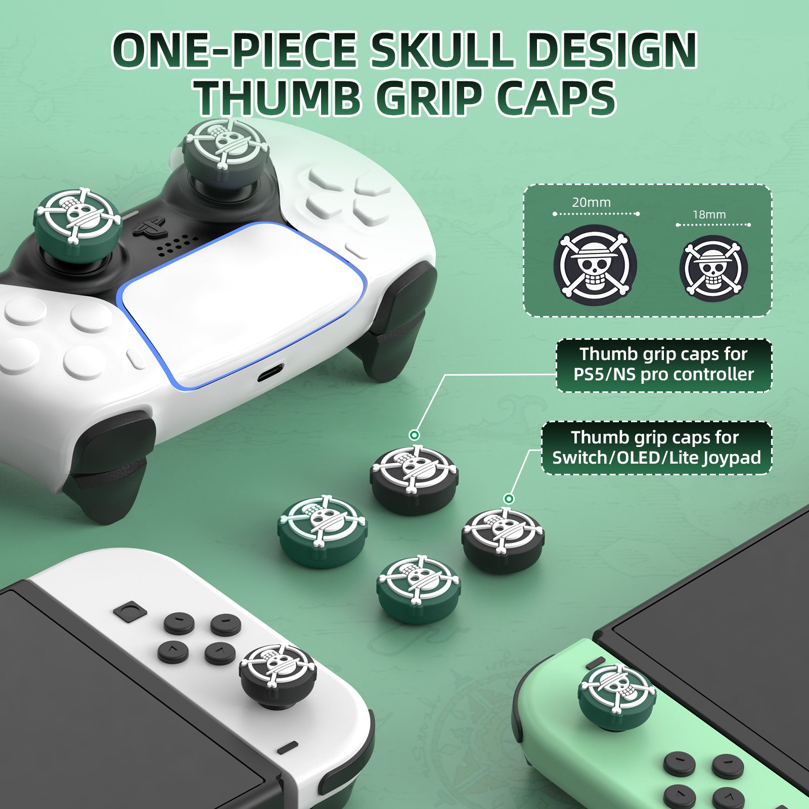 IINE Cartoon Silicone Thumb Grip Caps for Nintendo Switch