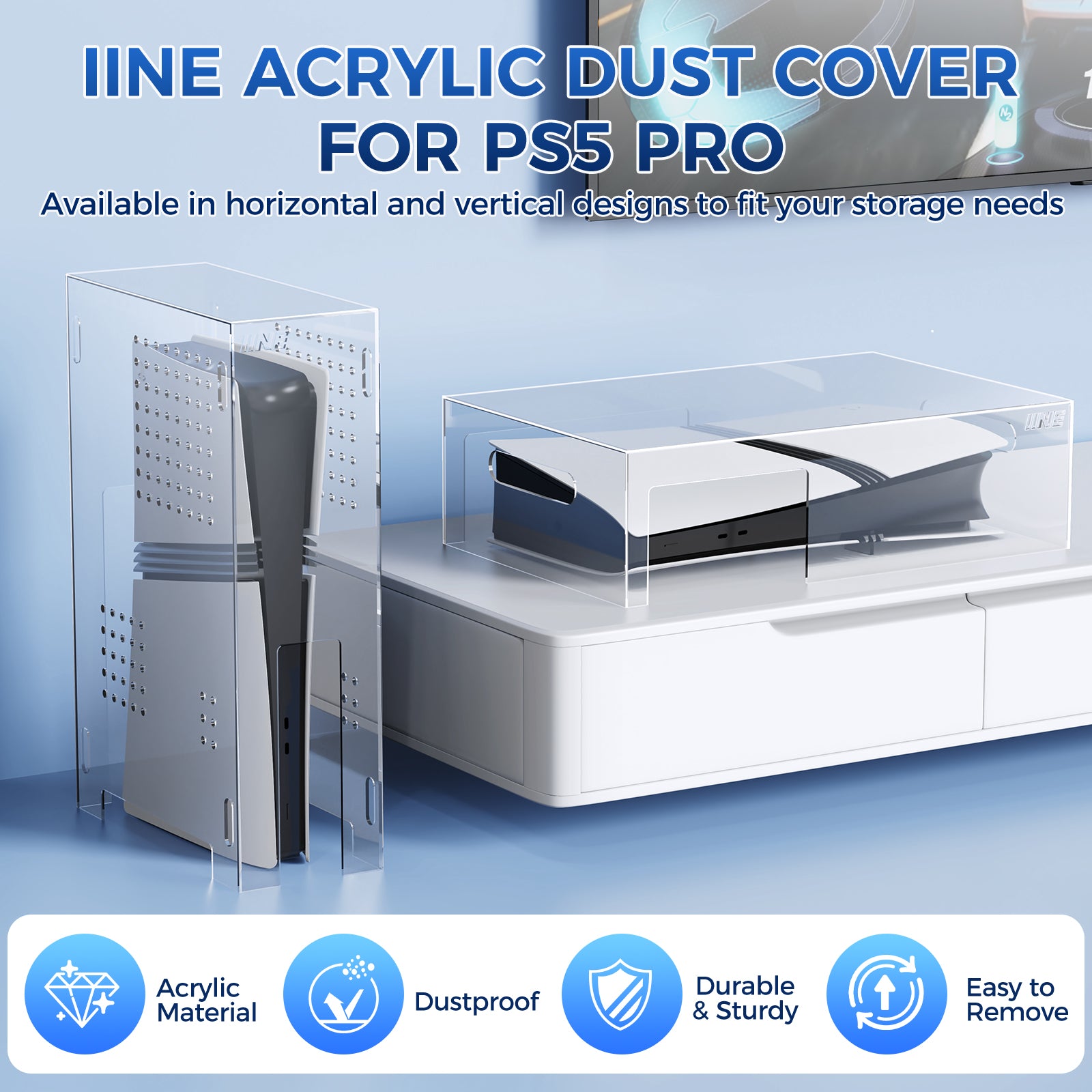 IINE Acrylic Dust Cover for PS5 Pro