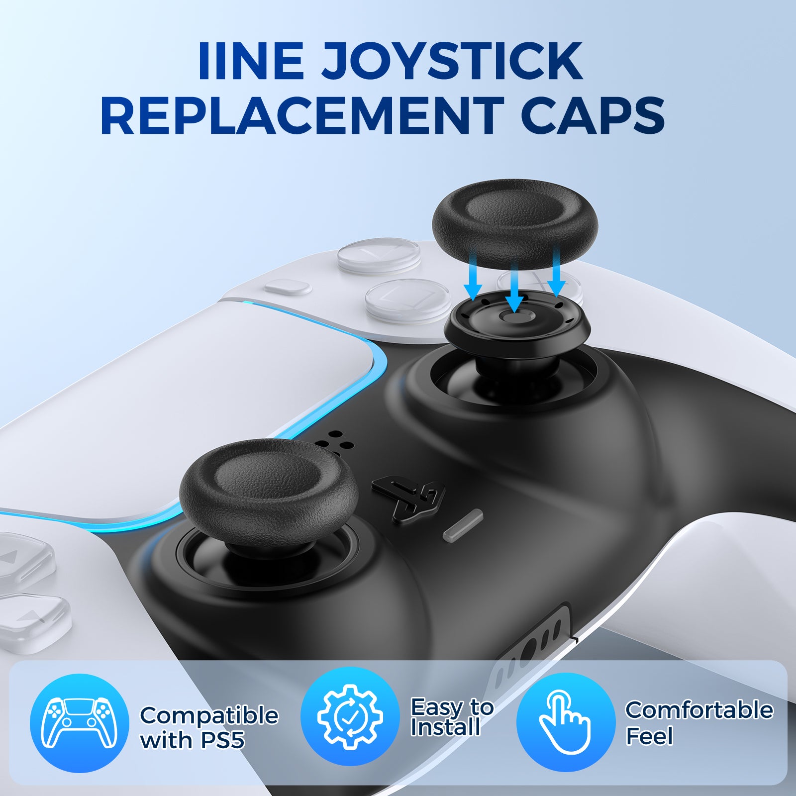 IINE JOYSTICK REPLACEMENT CAPS FOR PS5 /Comfortable Feel ,Easy to install