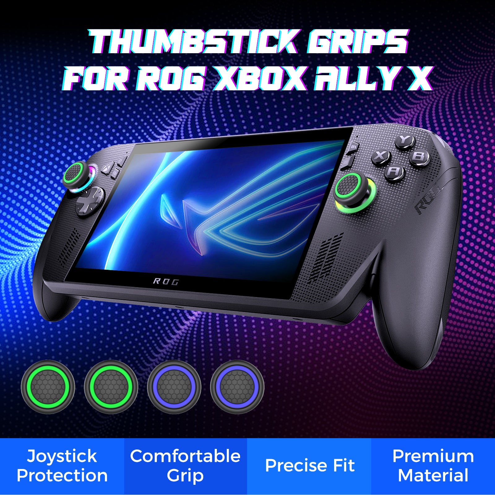 IINE Accessories for ROG Xbox Ally X /Carrying Storage Bag /HD&Anti-Blue Light  Tempered Glass Screen Protector /Thumbstick Grip