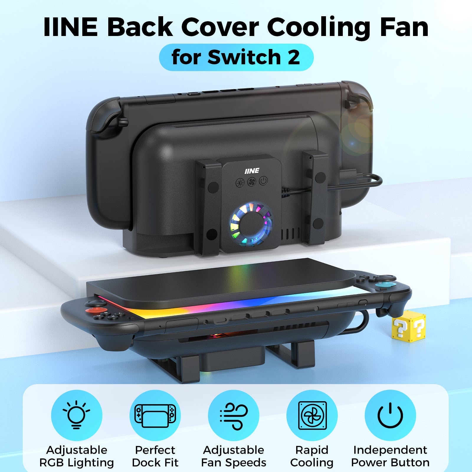 IINE Back Cover Cooling Fan for switch 2