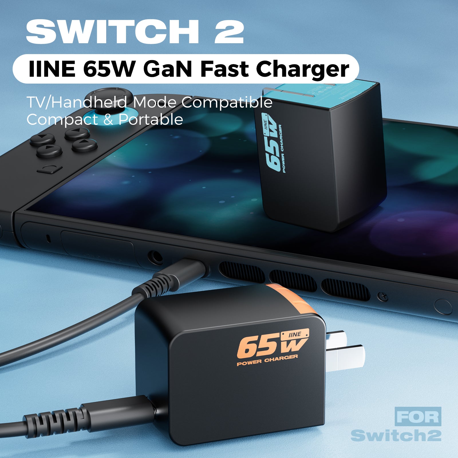 IINE 65W GaN Fast Charger for Switch2