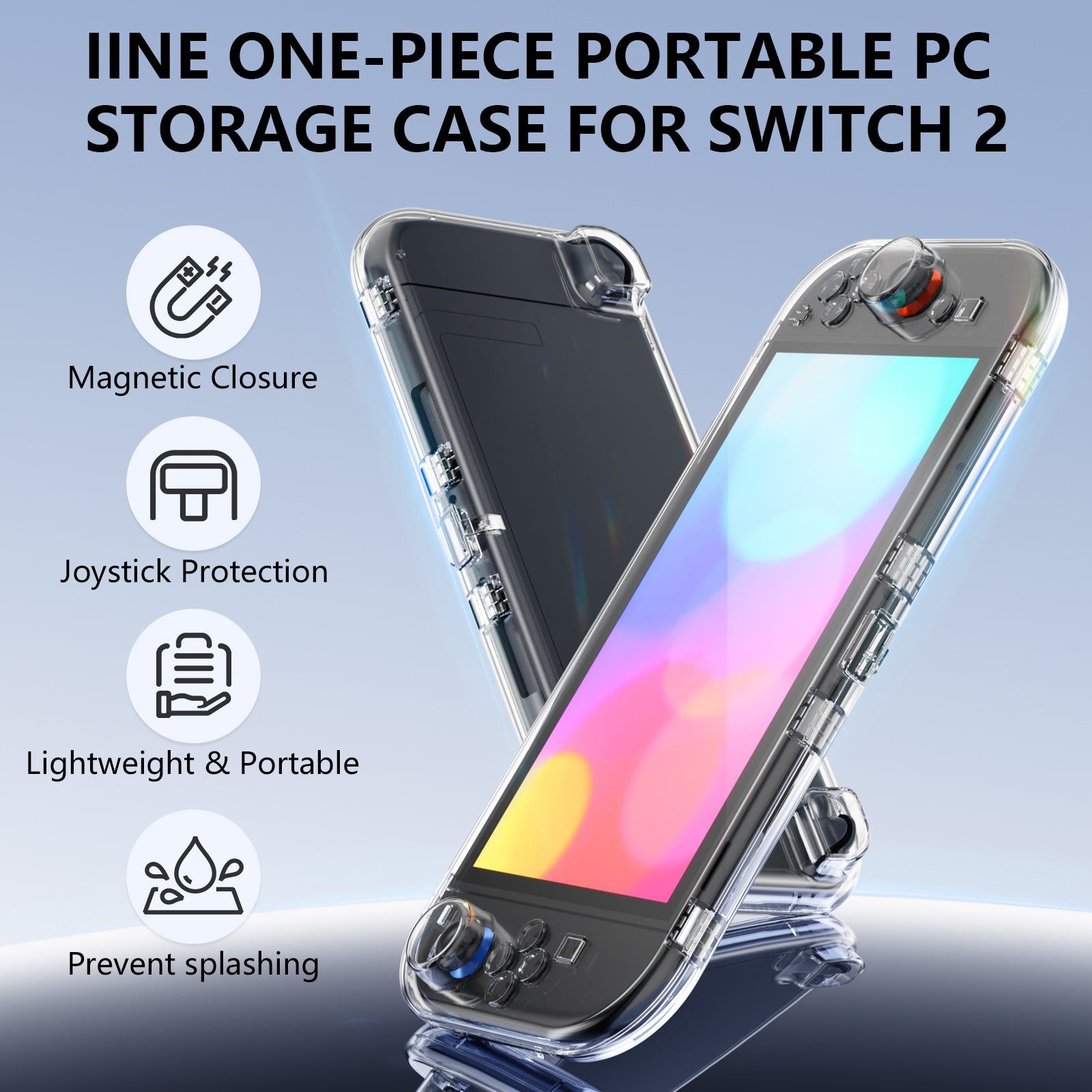 IINE One-Piece Portable PC Storage Case for Switch 2