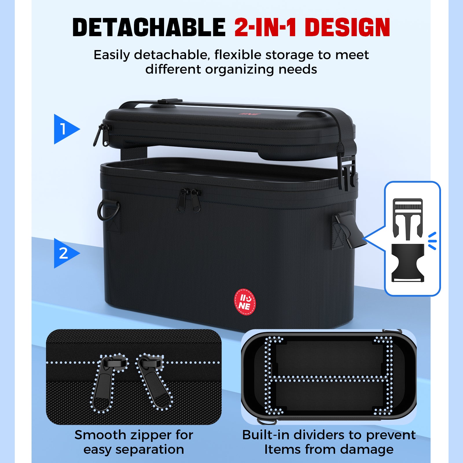 IINE Split Carrying Storage Bag for Switch 2 Compatible with a Full Set of Switch Accessories